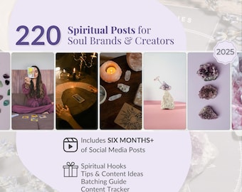 220 Spiritual Social Media Posts Canva for Spiritual Content Creator, Spiritual IG Content, Spirituality Insta, Astrology Post, Spiritualism