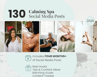 130 Calming Spa Posts for Brands and Wellness Creators, Holistic Branding Kit, Spa Posting, Mindfulness Posting, Skincare, Massage Therapist