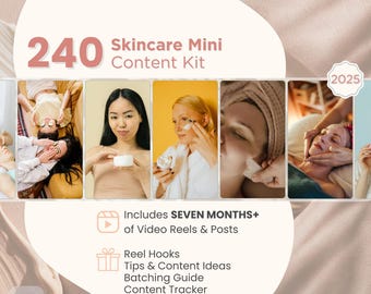 240+ Skincare Mini Content Kit for Estheticians & Skincare Brands, TikToker Template, SkincareContent, Esthetician Content, Skincare Posting