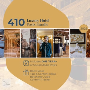 Luxury Hotel Social Media Posts Bundle | 410 Canva Templates for Hotels, Resorts & Airbnb | Editable Instagram Content | Hotel Marketing Kit