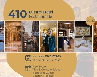 Luxury Hotel Social Media Posts Bundle | 410 Canva Templates for Hotels, Resorts & Airbnb | Editable Instagram Content | Hotel Marketing Kit