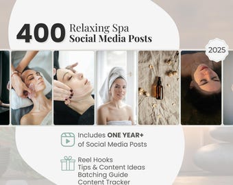 400+ Spa Posts for Brands and Wellness Creators, Holistic Branding Kit, Spa Posting, Mindfulness Posting, Skincare, Massagetherapist