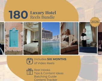 Luxury Hotel Reels Bundle | 180 Canva Video Templates for Hotels, Airbnb & Resorts | Social Media Reels | Instagram, TikTok and Pinterest