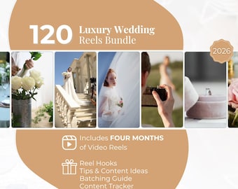 120 Luxury Wedding Reels | Elegant Wedding Video Templates for Planners, Creators & Vendors | Canva Editable Reels Bundle