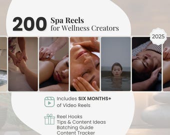 200+ Spa Reels for Brands and Wellness Creators, Holistic Branding Kit, Spa Posting, Mindfulness Posting, Skincare, Massage Therapist