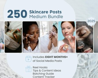 250 Skincare Medium Posts Bundle for Esthetician, Skincare Brands, TikToker Template, SkincareContent, Esthetician Content, Skincare Posting