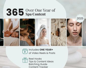 365+ Spa Content for Brands and Wellness Creators, Holistic Branding Kit, Spa Posting, Mindfulness Posting, Skincare, Massage Therapist