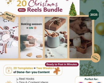 20+ Christmas Reels Bundle, Christmas Marketer, Winter Style Pinterest, TikTok Christmas, Digital Christmas Instagram, Template Christmas
