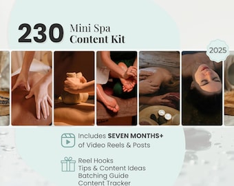 230 Reels & Posts for Brands and Wellness Creators, Holistic Branding Kit, Spa Posting, Mindfulness Posting, Skincare, Massage Therapist