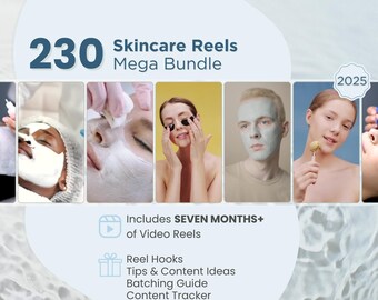 230 Skincare Reels Mega Bundle for Estheticians & Skincare Brands, TikToker Template, SkincareContent, Esthetician Content, Skincare Posting