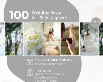 100 Wedding Posts for Photographers | Wedding Photography Templates | Wedding Marketing | Wedding Pinterest | Wedding Aesthetics
