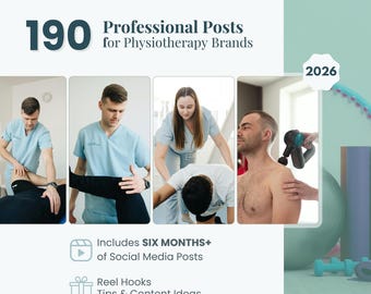 190 Physiotherapeuten Posts für Physiotherapeuten, Physiotherapie Branding Kit, Reha-Spezialisten, Reha-Kliniken, PT, Wellness Macher