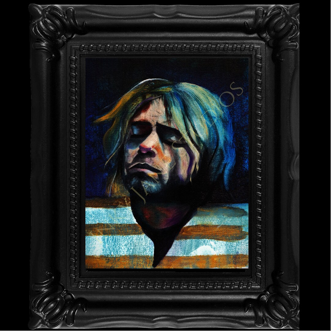 Canvas Print of Kurt Cobain From Original Oil Painting, Poster ...