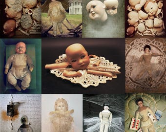 Creepy Doll Art Photo Prints, dark, antique, and vintage doll posters