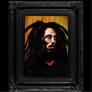 Canvas print of Bob Marley, from my original oil painting, many sizes, framed or unframed