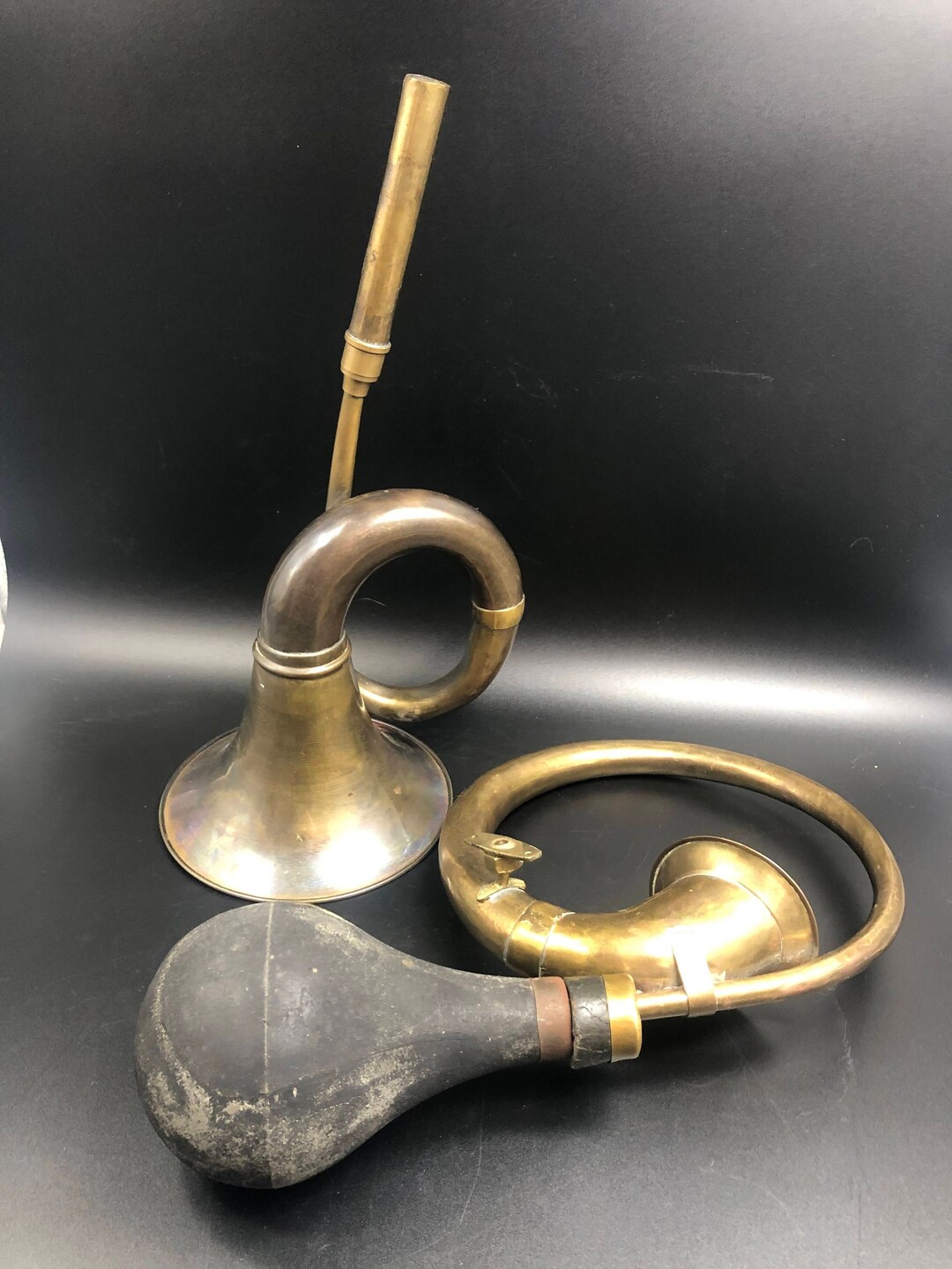 Vintage or Antique Brass Horns Etsy