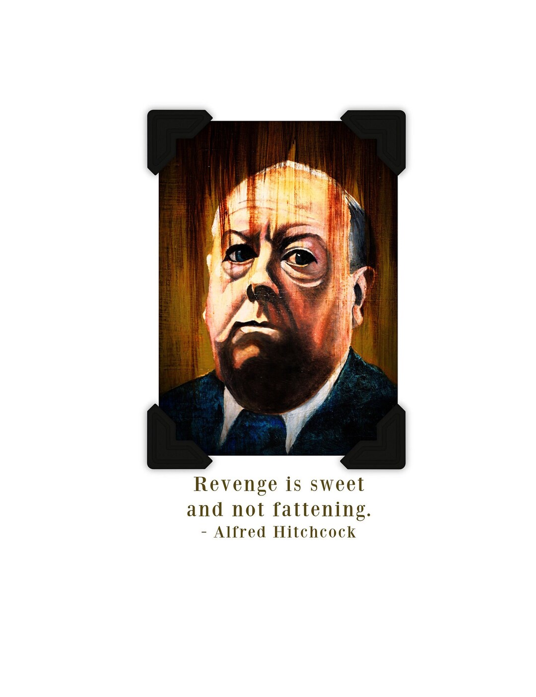 Famous Quote Note Cards With Envelopes, Alfred Hitchcock Portrait Blank ...