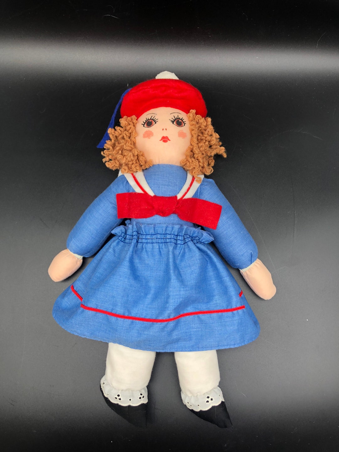 Vintage Rag Doll French School Girl 16 Inches Etsy