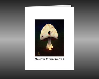 Dark Humor Blank Greeting Card, Monster Mycelium I Mushroom Card, size A2 with envelope