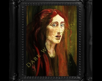 Canvas print of Virginia Woolf from original oil painting, poster, portrait art