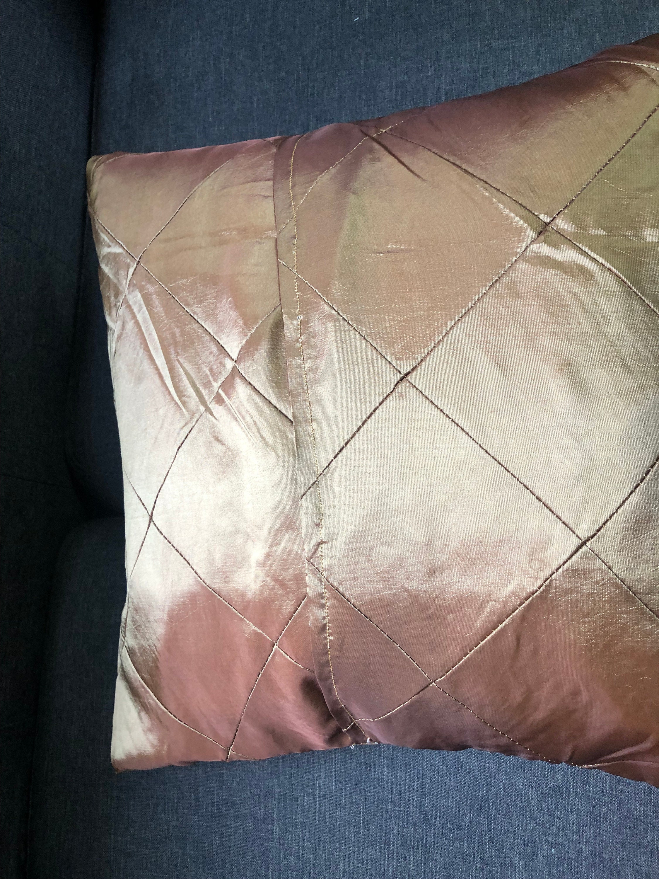 Satin Throw Pillow Cover Harvest gold diamond geometric Etsy