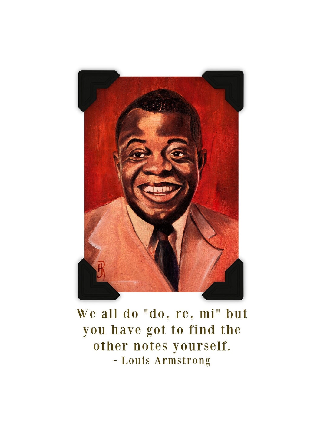 Famous Quote Note Cards With Envelopes, Louis Armstrong Portrait Blank ...