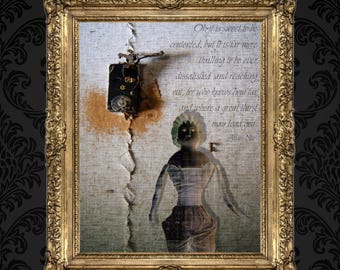 Creepy Doll Art Photo Prints, dark, antique, and vintage doll posters, Anais Nin quote