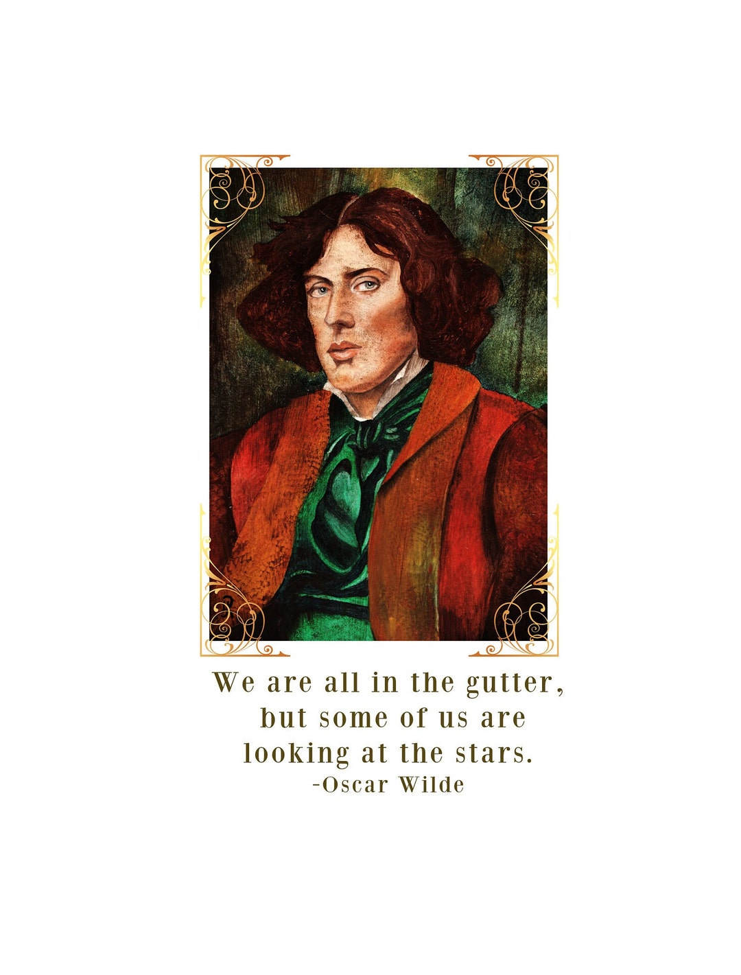 Famous Quote Note Cards With Envelopes, Oscar Wilde Portrait Blank ...