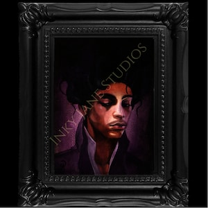 Canvas print of Prince from original oil painting, poster, portrait art