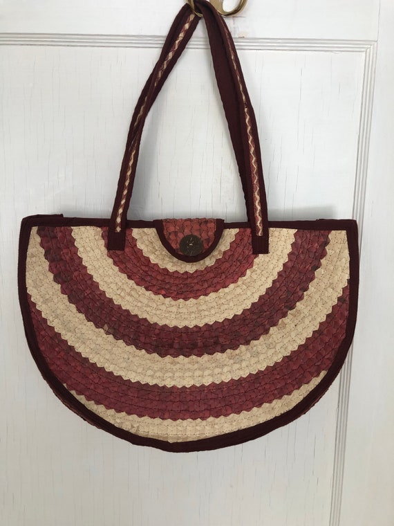 French Tote - with Boho Fringe, Braided Handle – Vintage Boho Bags