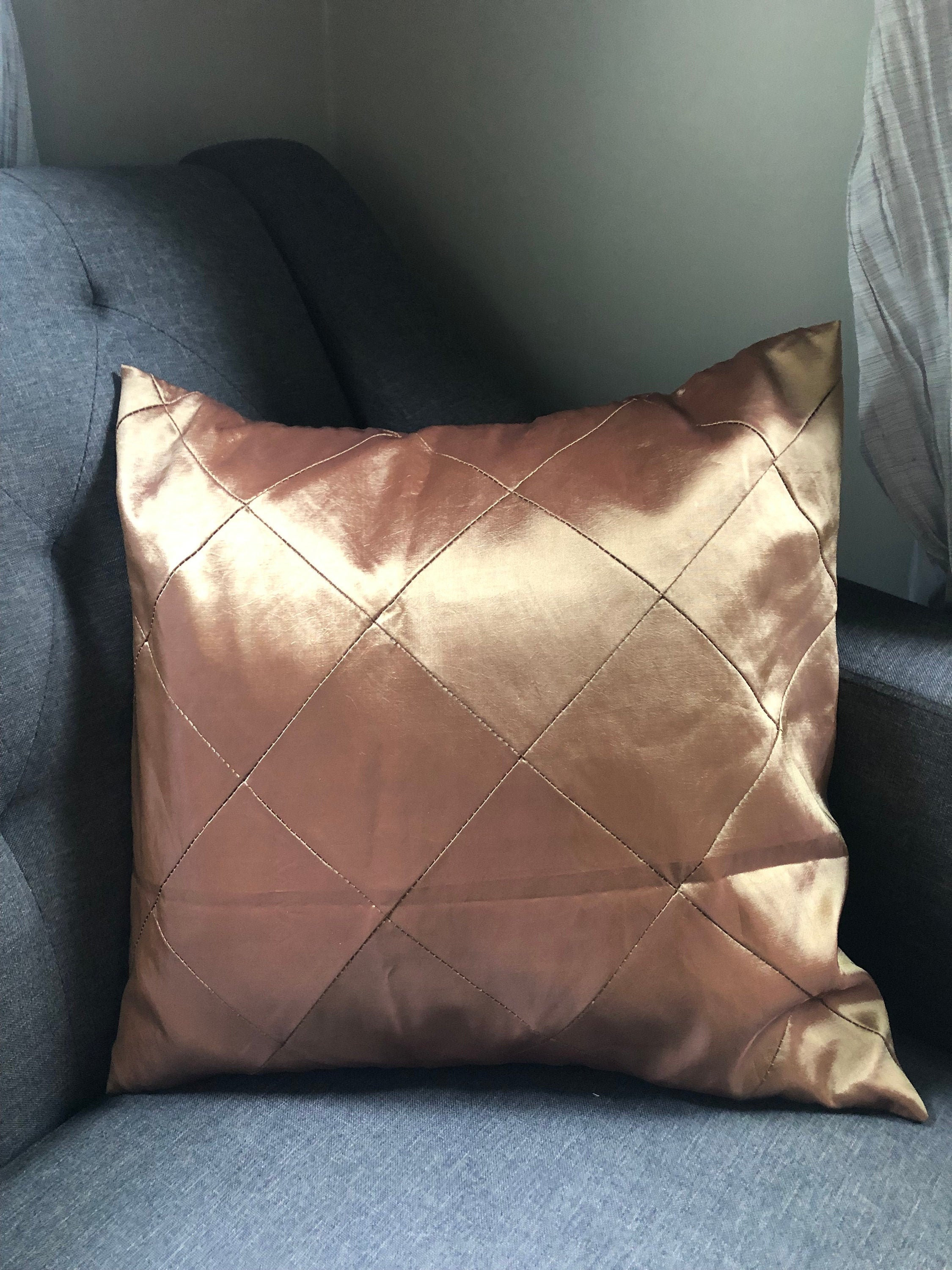 Satin Throw Pillow Cover Harvest gold diamond geometric Etsy