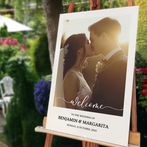 Wedding Sign With Photo, Wedding Welcome Sign With Photo, Wedding Sign Custom Photo, The Wedding Of Sign