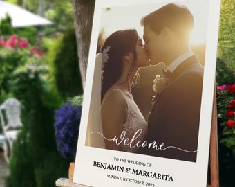 Wedding Sign With Photo, Wedding Welcome Sign With Photo, Wedding Sign Custom Photo, The Wedding Of Sign