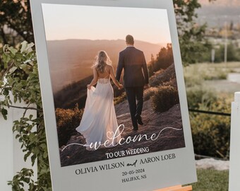 Photo Wedding Welcome Sign, Wedding Sign With Photo, Custom Welcome To Our Wedding Sign, Wedding Decorations MilestoneSigns