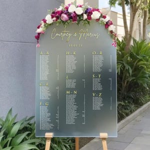 Plan de table pour mariage Arche - plan de table - plan de table alphabétique - plan de salle en acrylique