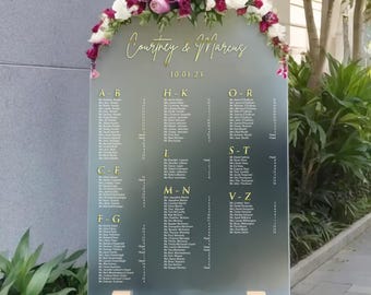 Custom Acrylic Arch Wedding Seating Chart - UV Printed