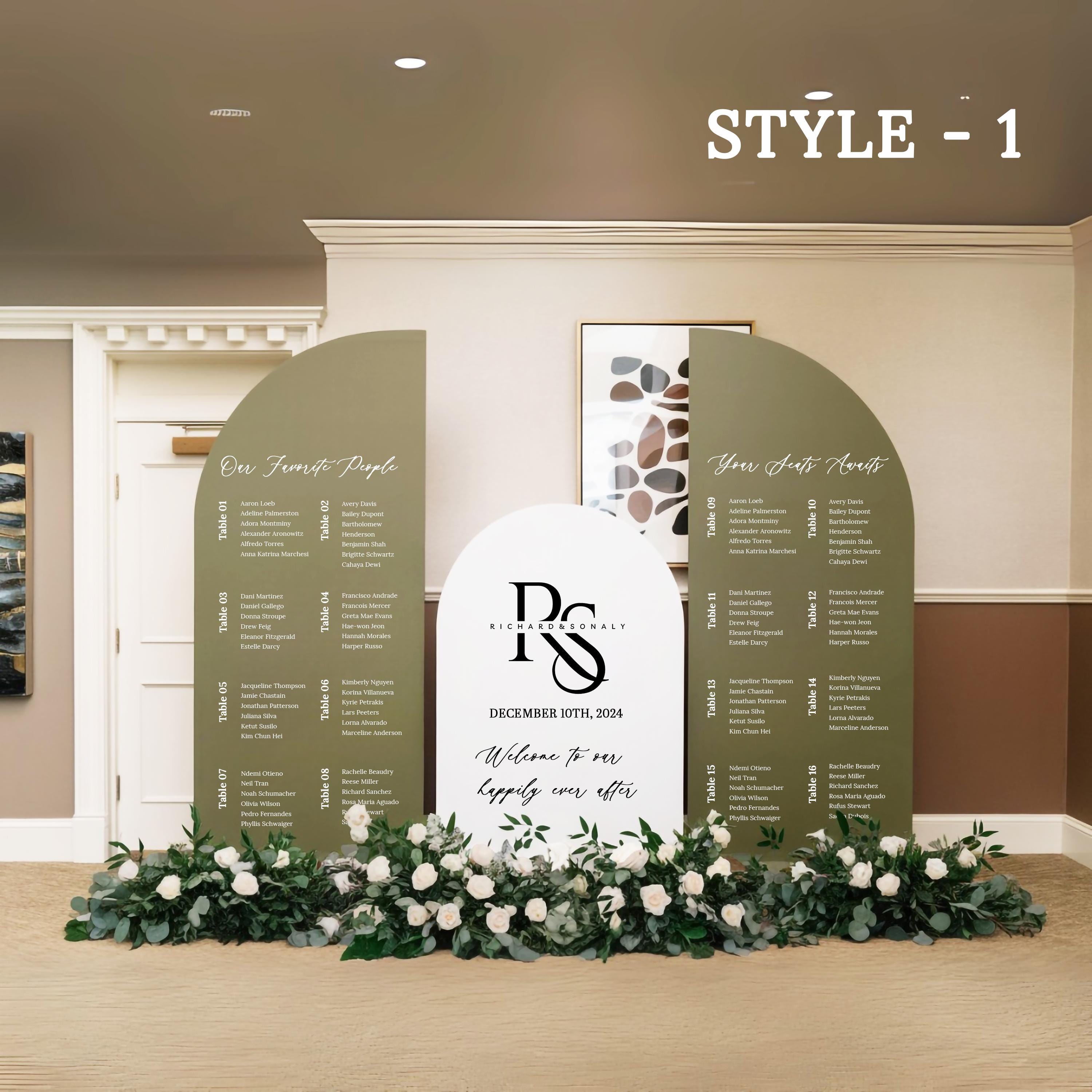 Arch Wedding Welcome Sign - Acrylic Seating Chart - Wedding sign Bundle - Half arch wedding signs - Seating Chart Sign - Custom wedding Sign