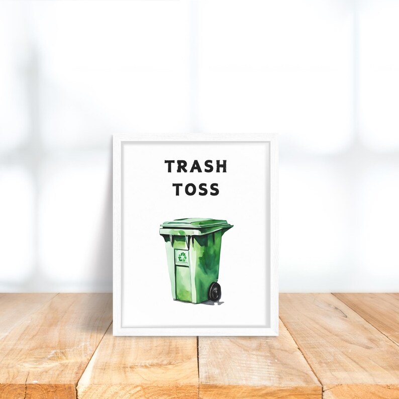 Toss Lettering Garbage Truck Birthday Party Sign Bundle | Recycle Celebration | Trash ...