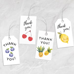 Tanzendes Obst Geburtstag Dankeschön Tags | Süße ein Gastgeschenk | Sensorische Küche | Citrus Bday | Druckbare Geschenk Karte | Bearbeitbare Vorlage | PMP22