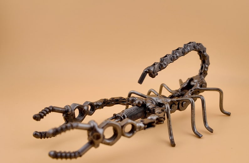Handmade Scrap Metal Scorpion Sculpture Rustic Welding Art Decor Etsy
