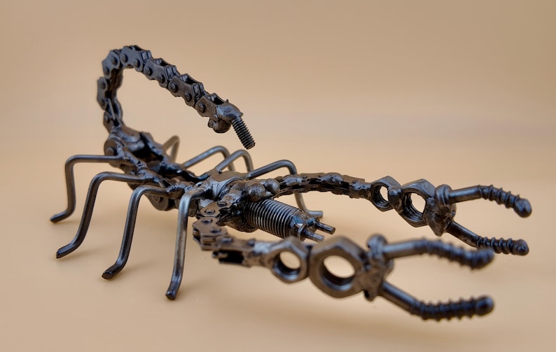 Handmade Scrap Metal Scorpion Sculpture Rustic Welding Art Decor Etsy