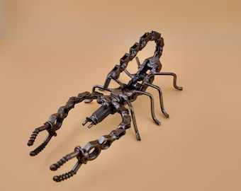 Handmade Scrap Metal Scorpion Sculpture – Rustic Welding Art Decor