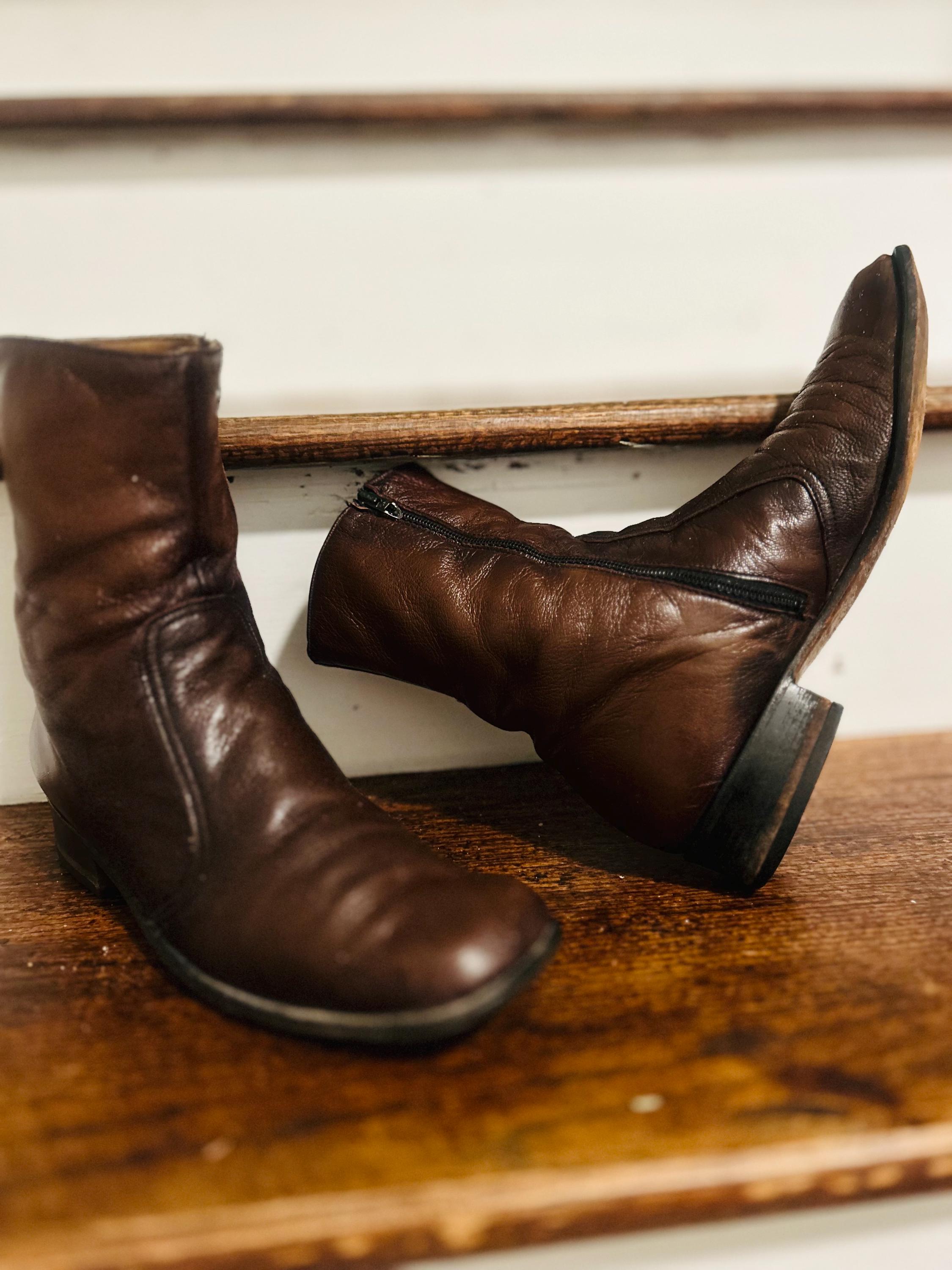 Vintage Side Zip Boots Men - Etsy