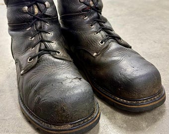 Botas de trabajo Carolina de alta resistencia con puntera de acero, robustas y con aspecto desgastado, talla 13W