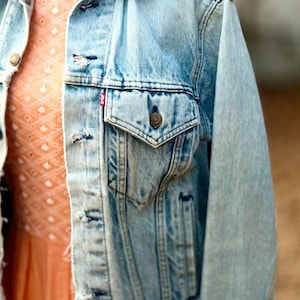 Levi’s jeansjacka klassisk trucker vintage jeansjacka med mönster och retrokänslor