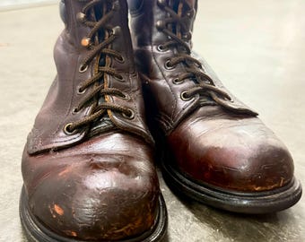 1950s-1960s ブーツ 44 Vintage 1950s 60s Tall Lace Leather Work Boots Size 7 3E - Etsy