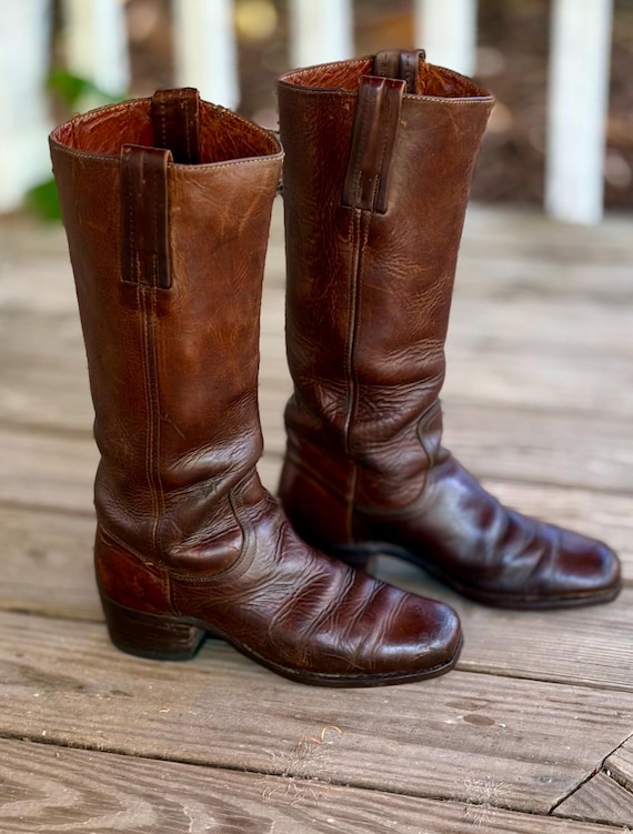 Vintage Frye Campus Black Label Boots**Brand New Soles Refurbished (7 B Women's)