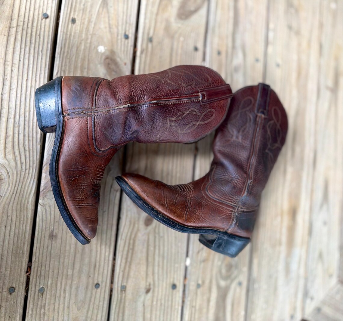 Vintage Leather Boots Extra Soft Comfortable Work Boots Size 7 D Men’s, foto 2 di 5