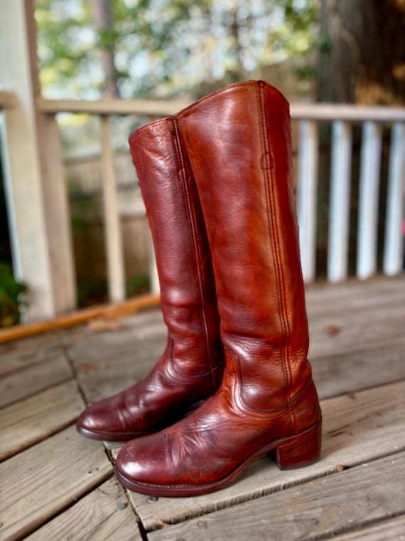 Frye, Vintage Black Label Frye Tall Campus Boots size 6.5B women’s Mahogany