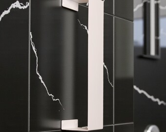 Suporte de toalhas vertical de parede, suporte de toalhas de metal para banheiro, organizador de parede que economiza espaço